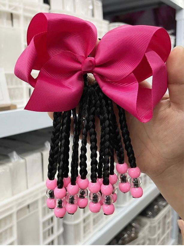 Braided Ponytail with Detachable Bow - Double (Pair)