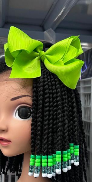 Braided Ponytail with Detachable Bow - Double (Pair)