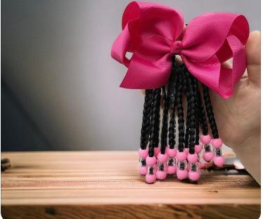 Braided Ponytail with Detachable Bow - Double (Pair)
